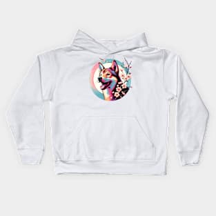 Mudi's Spring Delight Amid Cherry Blossoms Kids Hoodie